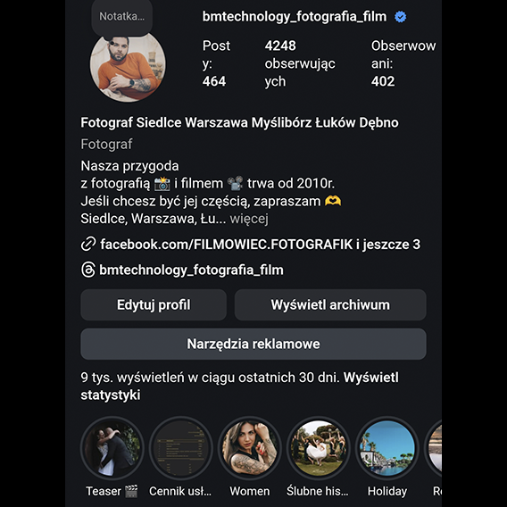 BMTECHNOLOGY – fotografia ślubna, plener ślubny i studio na Instagramie